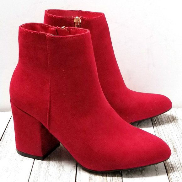 Chic Red Ankle Booties - Picture 2 of 4